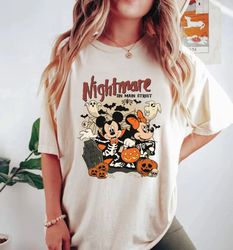 nightmare on main street mickey minnie comfort colors shirt, disney halloween shirt, disney spooky shirt, disney hallowe