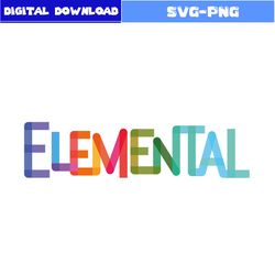 elemental logo svg, elemental svg, elemental character svg, disney svg, cartoon svg, png digital file