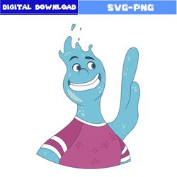 water svg, wade ripple svg, elemental character svg, elemental svg, disney svg, cartoon svg, png digital file