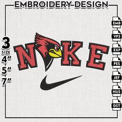 nike illinois state redbirds embroidery designs, ncaa embroidery files, illinois state redbirds machine embroidery files