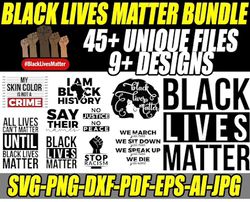 black lives matter svg bundle 9 designs blm png african american eps black man sxf silhouette jpg black history svg stop