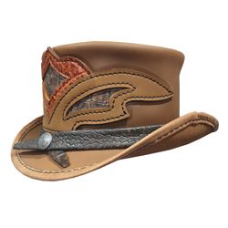 the storm brown leather top hat