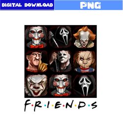 horror friends face png, michael myers png, ghostface png, jason voorhees png, horror character png, halloween png