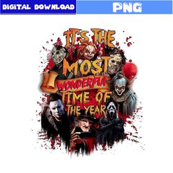 it's the most wonderfur time of the year png, horror friends face png, horror character png, halloween png