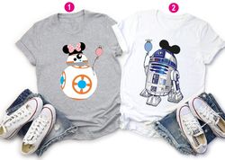 star wars couple t-shirt, r2d2 bb8 couple shirt, disney star wars shirt, star wars shirt, mickey minnie couple shirt, di