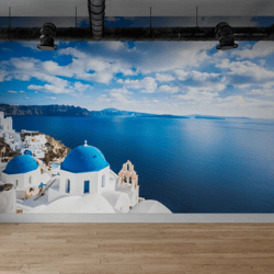 oia greece city photo wallpaper design