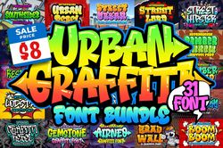 urban graffiti font bundle