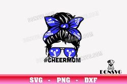 cheer mom messy bun svg cut file cheerleader sunglasses bandana image cricut mother cheerleading vector