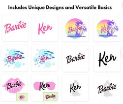 barbie  and ken png bundle, instant download for cutting or printing, cricut ready - tshirt graphic transparent