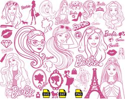 barbie svg, barbie girl svg, barbie silhouette svg, barbie cut file, pink girl svg