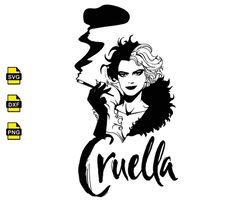 cruella de vil svg, disneyland ears svg, 101 dalmatians svg, villains silhouette svg