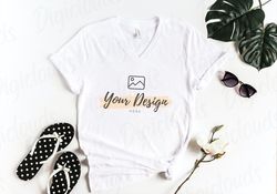 vneck tshirt mockup, bella canvas 3001 mockup, white gildan mockup, unisex bella canvas,