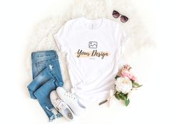 tshirt mockup, bella canvas 3001 mockup, white gildan mockup, unisex bella canvas,