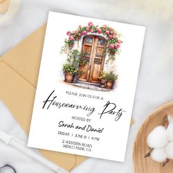 housewarming invitation editable template, house warming party digital invite, home sweet home invitation