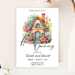 housewarming invitation editable template, house warming party digital invite, home sweet home