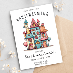 housewarming invitation editable template, house warming party digital invite, home sweet home