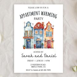 appartment warming party invitation editable template, house warming party digital invite, home sweet home invitation