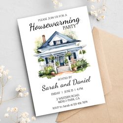 housewarming party invitation editable template, house warming digital invite, home sweet home  invitation