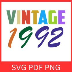vintage 1992 svg vector | vintage 1992 retro svg|vintage 1992 svg design |vintage 1992 sublimation designs|printable art