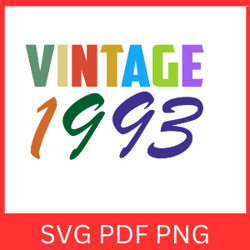 vintage 1993 retro svg | vintage 1993 svg design | vintage 1993 sublimation designs | printable art | digital download