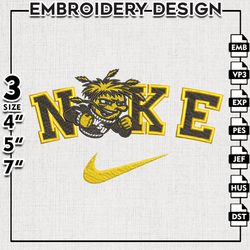 nike wichita state shockers embroidery designs, ncaa embroidery files, wichita state shockers machine embroidery files