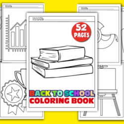 back to school coloring pages for kids, 54 welcome back to school funny coloring book for kid bundle