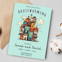 housewarming party invitation editable template, house warming digital invite, home sweet home invitation