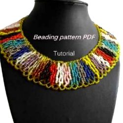 beading pattern pdf. beading pattern necklace boho style. tutorial pdf.  tutorial step by step. digital beading.