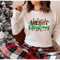 christmas lights sweatshirt shirt hoodies, merry christmas lights shirt for women, women christmas shirt, christmas part