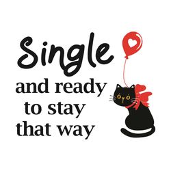 single valentine cute cat svg, valentine svg, cat svg, valentine cat svg, single svg, heart svg, love svg, single love s