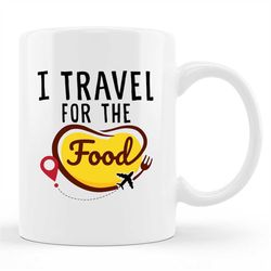 travel mug, travel gift, vacation mug, foodie mug, foodie gift, food blogger mug, food blogger gift, trip mug, road trip