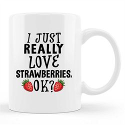 strawberries mug, strawberries gift, strawberry mug, gardening mug, strawberry clothes, strawberry print, strawberry cof