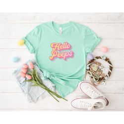 hello peeps retro easter shirt, retro easter vibes shirt, easter shirt, easter shirt women, hello peeps