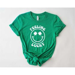 feeling lucky smiley shirt, patrick day lucky shirt, patrick day smiley face shirt