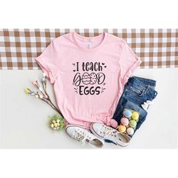 i teach good eggs easter teacher shirt, teacher easter shirt