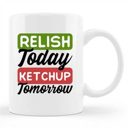 relish mug, relish gift, ketchup costume, condiment mugs, relish costume, hot dog, ketchup mug, relish lover mug, relish