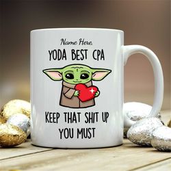 personalized gift for cpa, yoda best cpa, cpa gift, cpa mug, gift for cpa, funny personalized cpa gifts