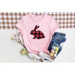 buffalo plaid easter bunny shirt