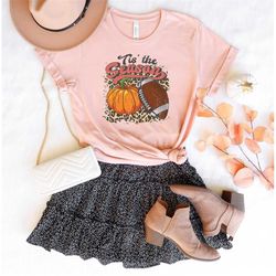 tis the season shirt, thanksgiving pumpkin shirt, football shirts for women, this the season leopard shirt, leopard foot