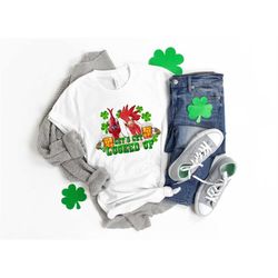 st. patrick's day roosters let's get lucked up, st patricks day shirt, lucky tee, irish shirt, chicken rooster farm, fun