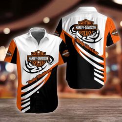 harley davidson button shirt design 3d full printed sizes s - 5xl