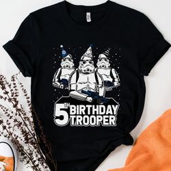 star wars stormtrooper party hats trio birthday trooper unisex t-shirt birthday shirt gift for men women kid hoodie swea