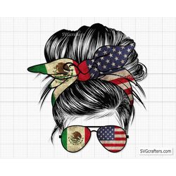 mexico usa messy bun png, messy bun mexican flag png, mexican png, mexico flag, spanish png, usa png- clipart, printable