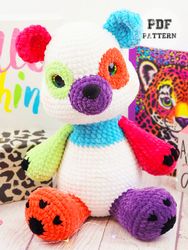 bear patterns colored panda bear amigurumi  pdf pattern