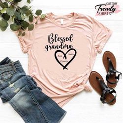 custom grandma gift t-shirt, gift from grandkids, grandma shirt, gift for grandma, blessed grandma t-shirt, nana shirt,