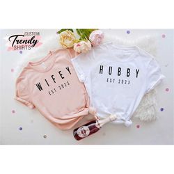 customized wifey hubby shirts, matching anniversary gift, wifey hubby est shirt, newly wed gift shirt, engagement gift,