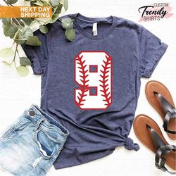 baseball boy shirt, baseball birthday shirt, ninth birthday shirt, baseball numbers shirt, baseball gifts, baseball fan