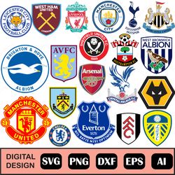 premier league football logo collection- svg eps png. high quality files for cutting or printing.