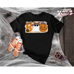 halloween boo shirt, halloween gifts for women, ghost shirt for women, pumpkin shirt, spider halloween shirt, girls hall