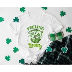 feeling lucky st patricks day, shamrock lucky tshirt, paddys day shirt, patrick day gift,clover shirt st patricks,irish